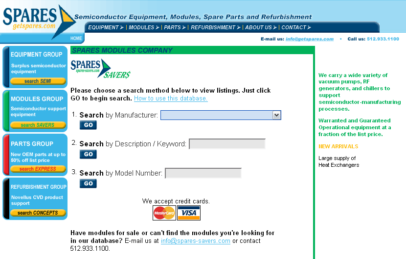 Spares Public Search Interface